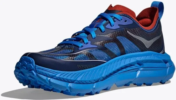 HOKA Mafate Speed 4 Lite Shoes in Electric Cobalt/Dry Chili - Image 3