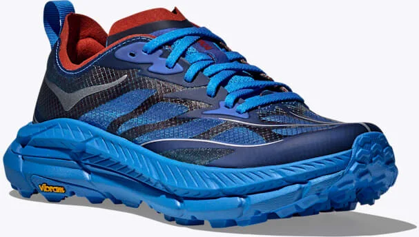 HOKA Mafate Speed 4 Lite Shoes in Electric Cobalt/Dry Chili - Image 6