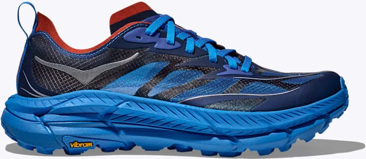 HOKA Mafate Speed 4 Lite Shoes in Electric Cobalt/Dry Chili