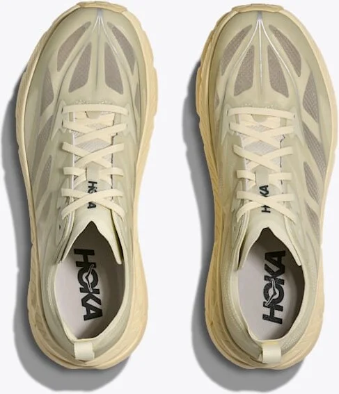 HOKA Mafate Speed 4 Lite Shoes in Truffle Salt/Vintage Yellow - Image 2