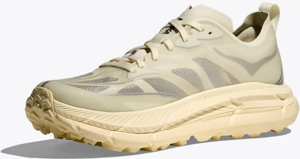 HOKA Mafate Speed 4 Lite Shoes in Truffle Salt/Vintage Yellow - Image 3