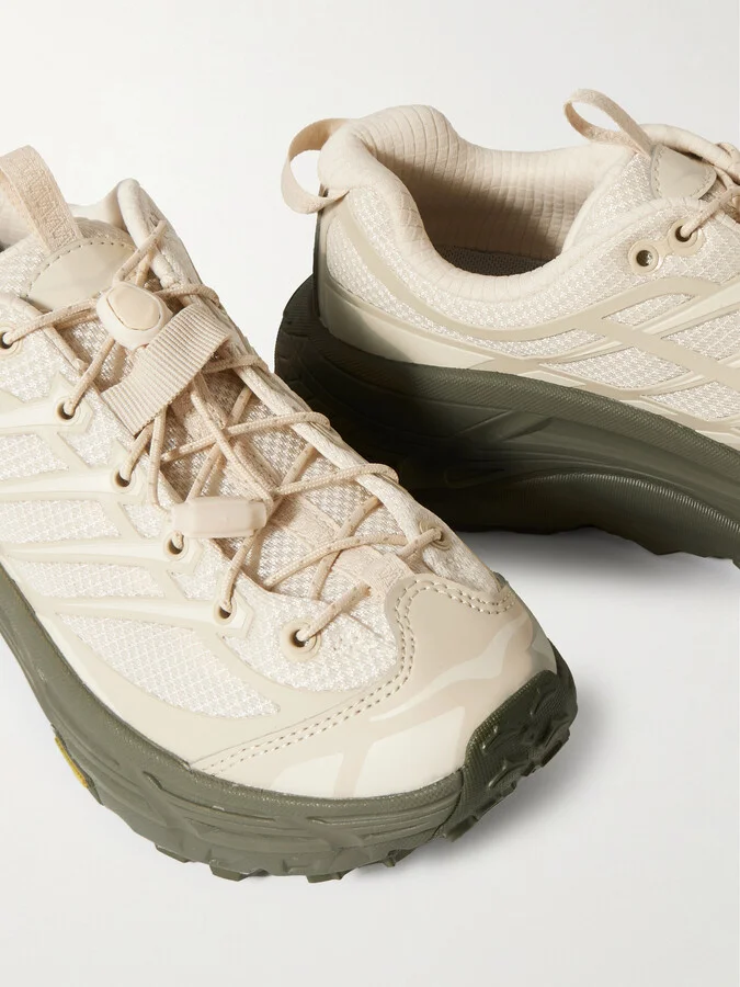 Hoka - Mafate Three2 Rubber-trimmed Mesh Sneakers - Neutrals - Image 4
