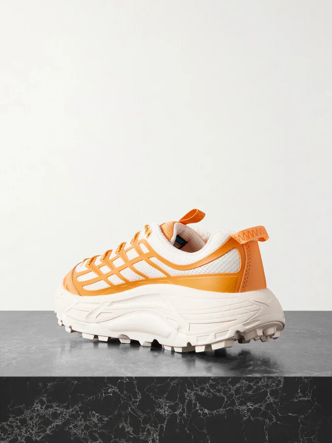 Hoka - Mafate Three2 Rubber-trimmed Mesh Sneakers - Orange - Image 3