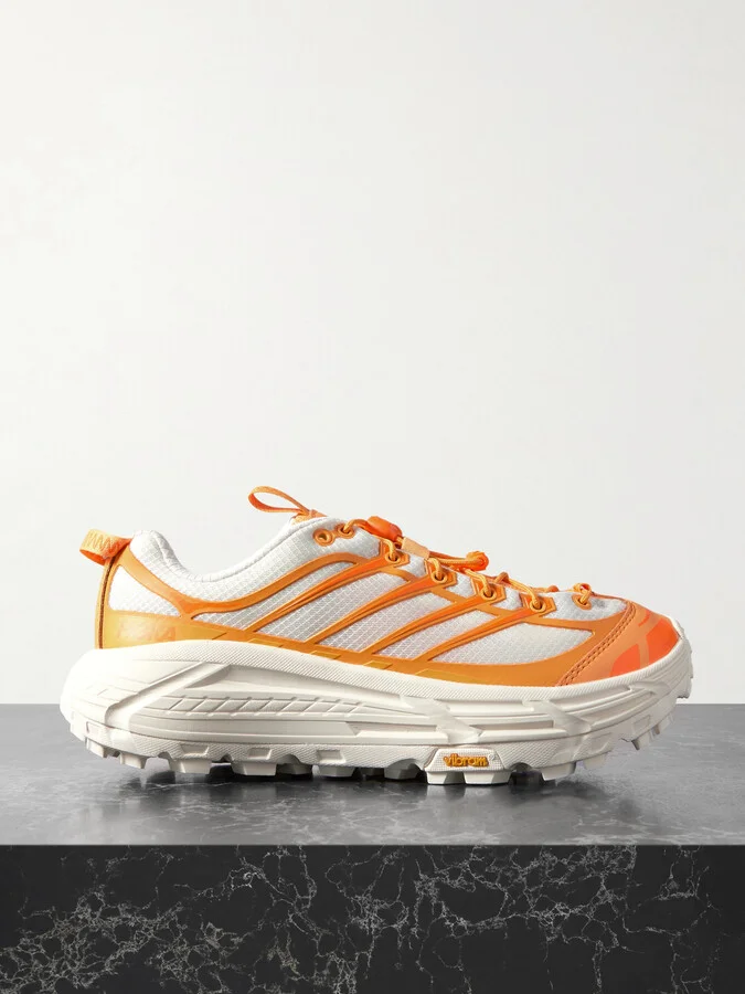 Hoka - Mafate Three2 Rubber-trimmed Mesh Sneakers - Orange