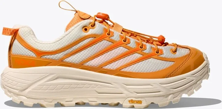 HOKA Mafate Three2 Shoes in Sun Coral/Alabaster