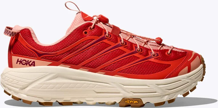 HOKA Mafate Three2 Shoes in Tomato/Vermillion