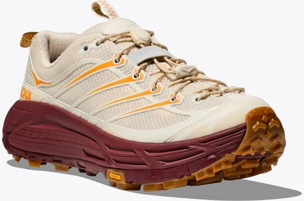 HOKA Mafate Three2 Shoes in Vanilla/Varsity Burgundy - Image 6