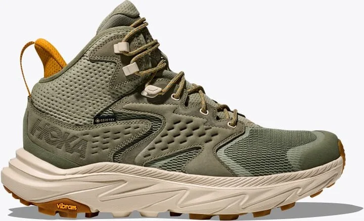 HOKA Men's Anacapa 2 Mid GTX Shoes in Sea Moss/Oat Milk
