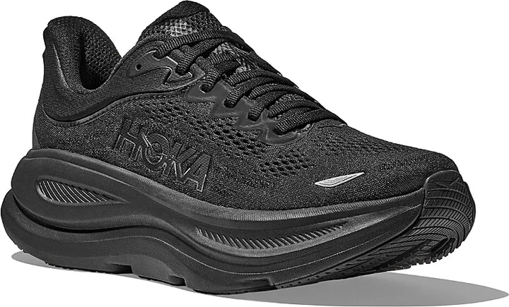 Hoka Men's Bondi 9 Lace Up Running Sneakers in Black