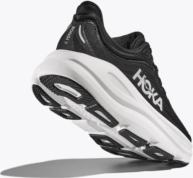 HOKA Men's Bondi 9 Shoes in Black/White - Image 4