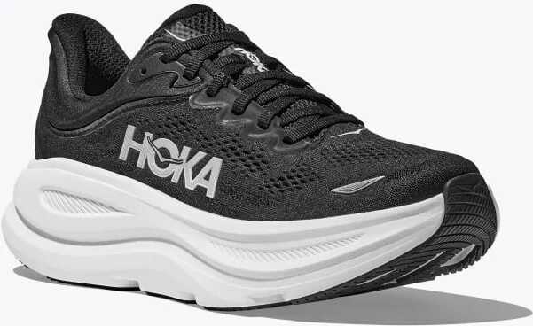 HOKA Men's Bondi 9 Shoes in Black/White - Image 6