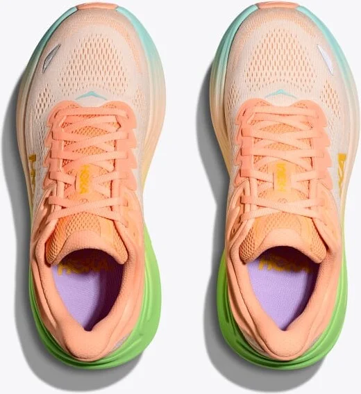 HOKA Men's Bondi 9 Shoes in Frost/Pale Tangerine - Image 2