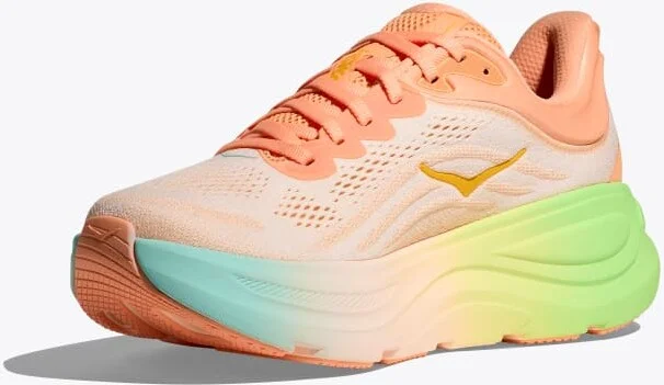 HOKA Men's Bondi 9 Shoes in Frost/Pale Tangerine - Image 3