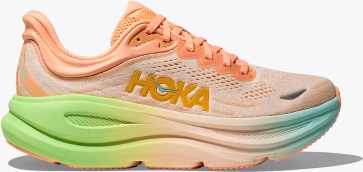 HOKA Men's Bondi 9 Shoes in Frost/Pale Tangerine