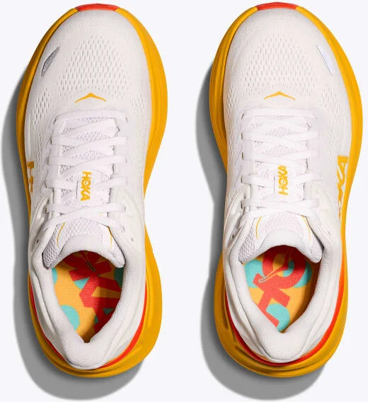 HOKA Men's Bondi 9 Shoes in Frost/Sunflower - Image 2