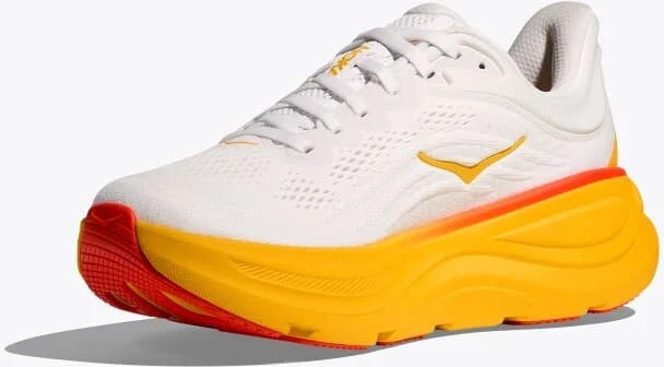 HOKA Men's Bondi 9 Shoes in Frost/Sunflower - Image 3
