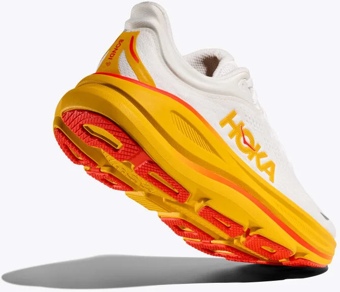 HOKA Men's Bondi 9 Shoes in Frost/Sunflower - Image 4