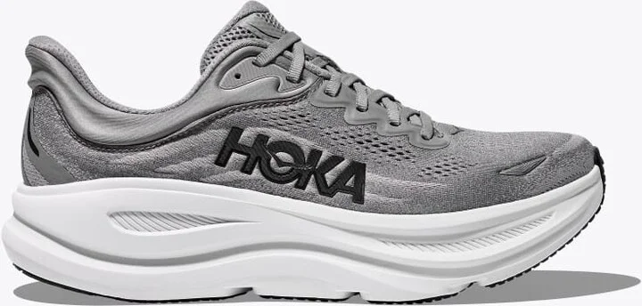 HOKA Men's Bondi 9 Shoes in Galactic Grey/Stellar Grey