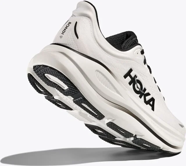 HOKA Men's Bondi 9 Shoes in White/Black - Image 4