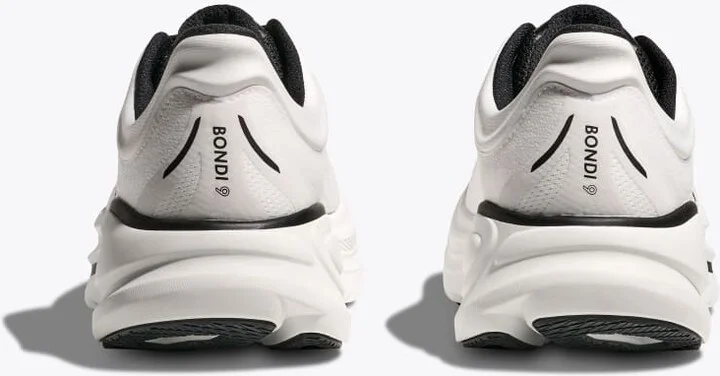 HOKA Men's Bondi 9 Shoes in White/Black - Image 5
