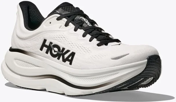 HOKA Men's Bondi 9 Shoes in White/Black - Image 6