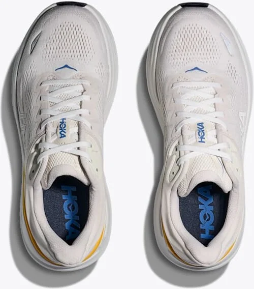 HOKA Men's Bondi 9 Shoes in White/Grout - Image 2