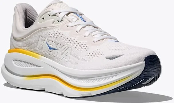 HOKA Men's Bondi 9 Shoes in White/Grout - Image 6