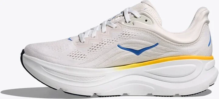 HOKA Men's Bondi 9 Shoes in White/Grout - Image 8