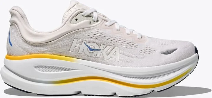 HOKA Men's Bondi 9 Shoes in White/Grout