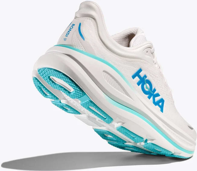 HOKA Men's Bondi 9 Shoes in White/Hoka Blue - Image 4
