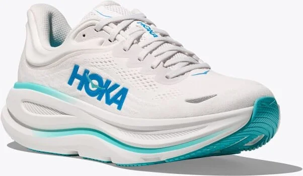 HOKA Men's Bondi 9 Shoes in White/Hoka Blue - Image 6