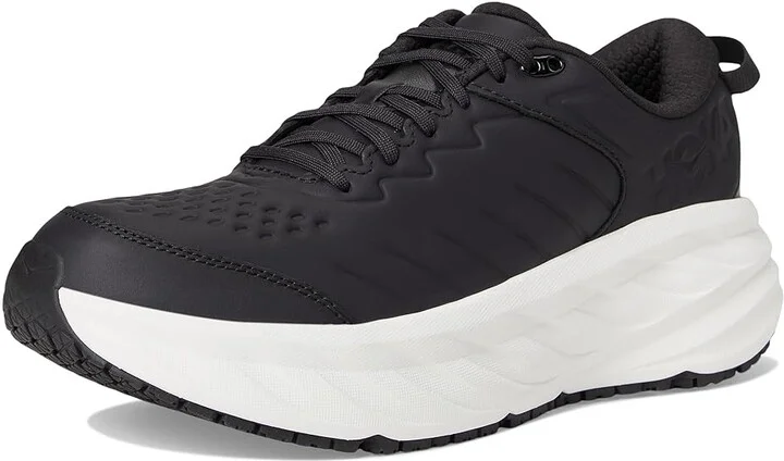Hoka Men's Bondi Slip Resistant Men's Shoes Carbon Black/White : 15 D - Medium, Leather - Image 5