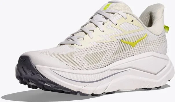 HOKA Men's Challenger 8 Shoes in White/Neon Hoka Citrus - Image 3