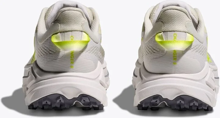 HOKA Men's Challenger 8 Shoes in White/Neon Hoka Citrus - Image 5
