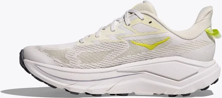 HOKA Men's Challenger 8 Shoes in White/Neon Hoka Citrus - Image 8