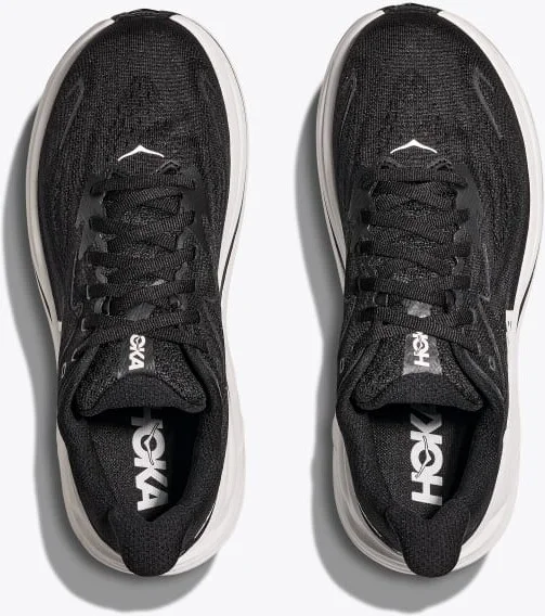 HOKA Men's Clifton 10 Shoes in Black/White - Image 2