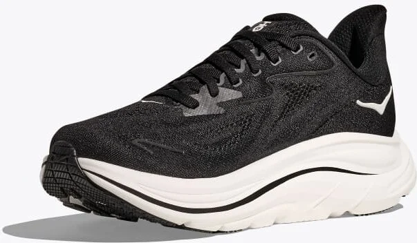 HOKA Men's Clifton 10 Shoes in Black/White - Image 3