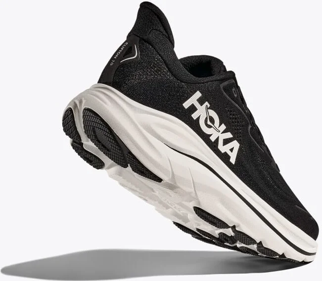 HOKA Men's Clifton 10 Shoes in Black/White - Image 4