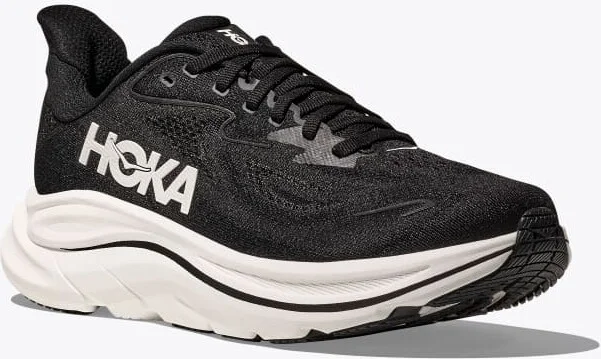 HOKA Men's Clifton 10 Shoes in Black/White - Image 6