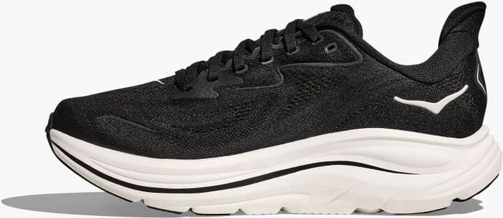 HOKA Men's Clifton 10 Shoes in Black/White - Image 8