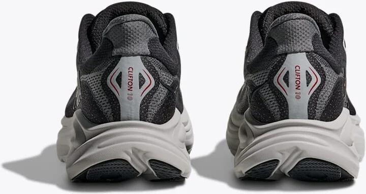 HOKA Men's Clifton 10 Shoes in Carbon Black/Satellite Grey - Image 5