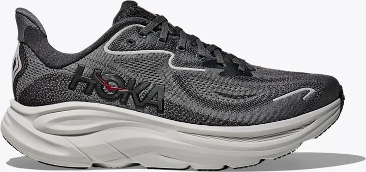 HOKA Men's Clifton 10 Shoes in Carbon Black/Satellite Grey