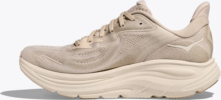 HOKA Men's Clifton 10 Shoes in Oatmeal/Oat Milk - Image 8