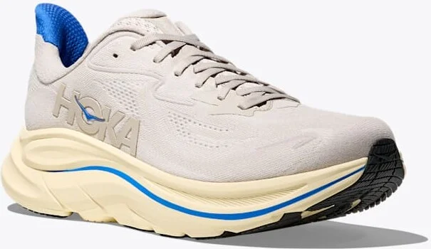 HOKA Men's Clifton 10 Shoes in Stucco/Virtual Blue - Image 6