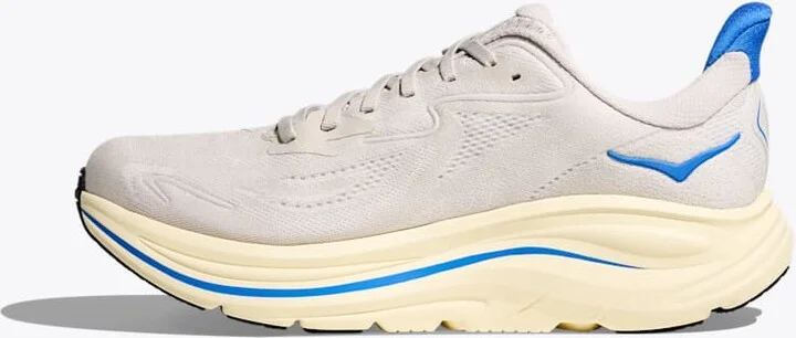 HOKA Men's Clifton 10 Shoes in Stucco/Virtual Blue - Image 8