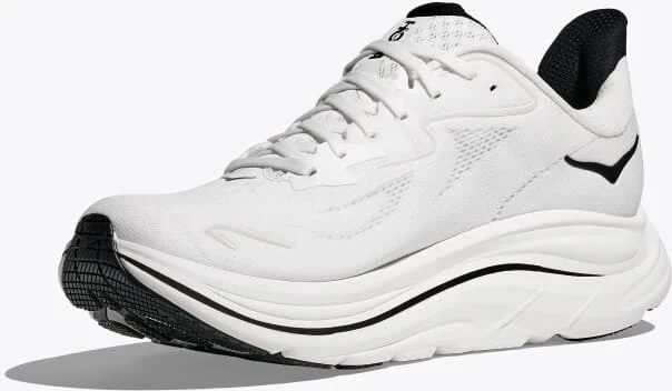 HOKA Men's Clifton 10 Shoes in White/Black - Image 3