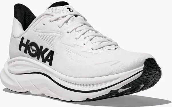 HOKA Men's Clifton 10 Shoes in White/Black - Image 6