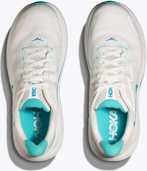 HOKA Men's Clifton 10 Shoes in White/Skyward Blue - Image 2