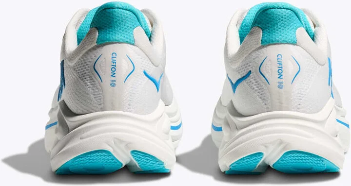 HOKA Men's Clifton 10 Shoes in White/Skyward Blue - Image 5