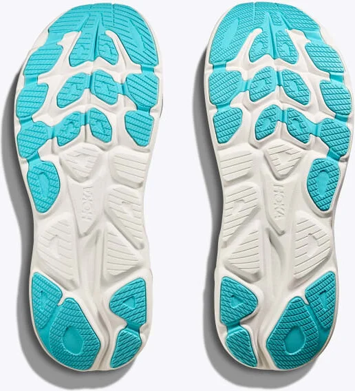 HOKA Men's Clifton 10 Shoes in White/Skyward Blue - Image 7